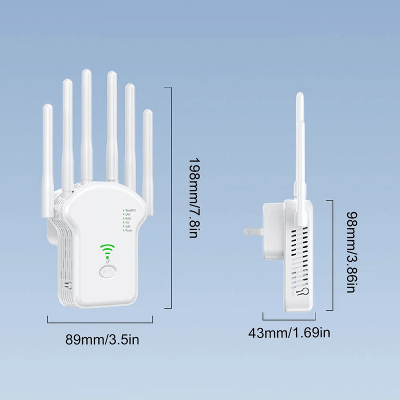 WI-FI REPEATER 1200 MBps DUAL BAND WIRELESS AMPLIFIER 2.4 5GHz