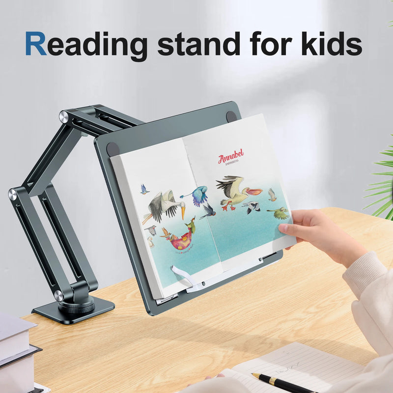 Oatsbasf Laptop Stand Clamp Tablet Hightening Support Holder Book Bracket Desktop Bed Lazy Stand 360°Rotating Reading Stand