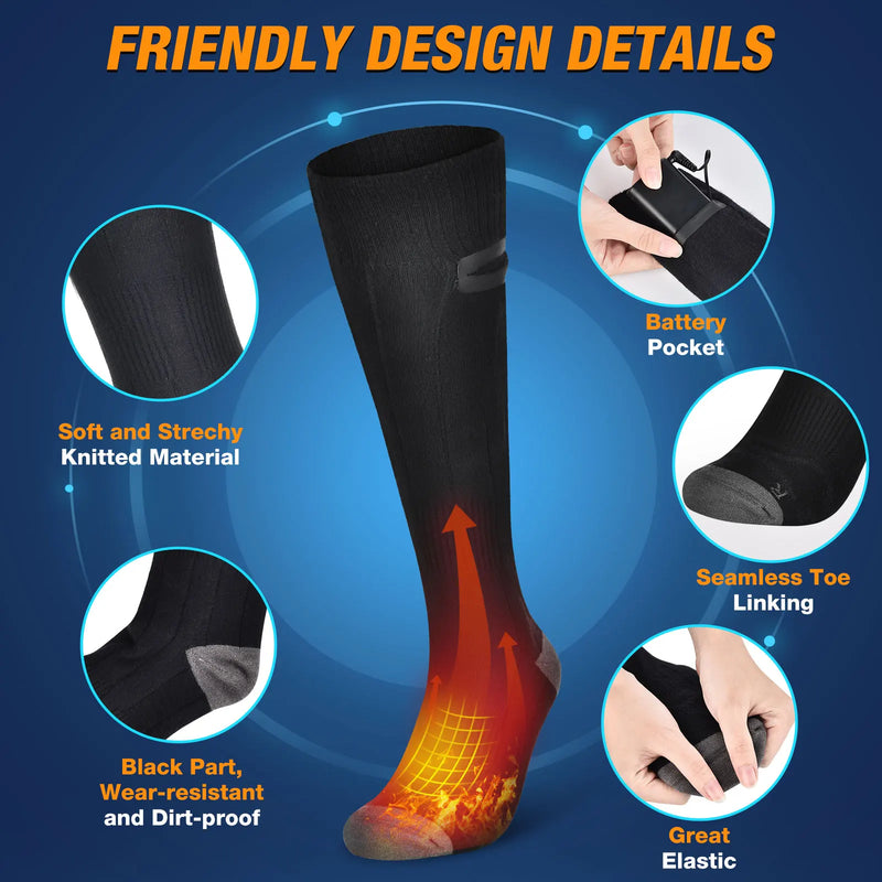 PAIR OF ELECTRIC HEATED SOCKS WITH ADJUSTABLE POWER BANK