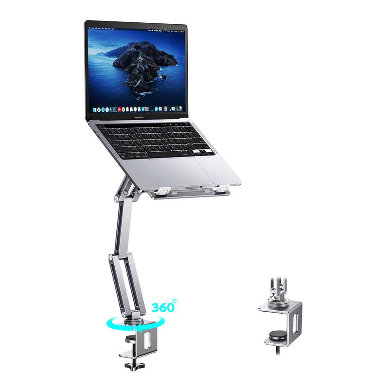 Oatsbasf Laptop Stand Clamp Tablet Hightening Support Holder Book Bracket Desktop Bed Lazy Stand 360°Rotating Reading Stand