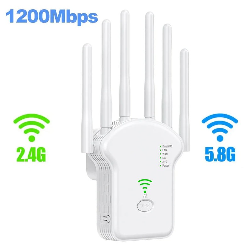 WI-FI REPEATER 1200 MBps DUAL BAND WIRELESS AMPLIFIER 2.4 5GHz