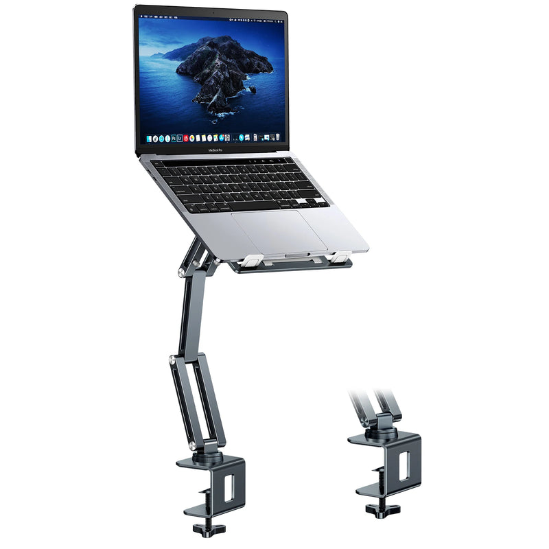 Oatsbasf Laptop Stand Clamp Tablet Hightening Support Holder Book Bracket Desktop Bed Lazy Stand 360°Rotating Reading Stand