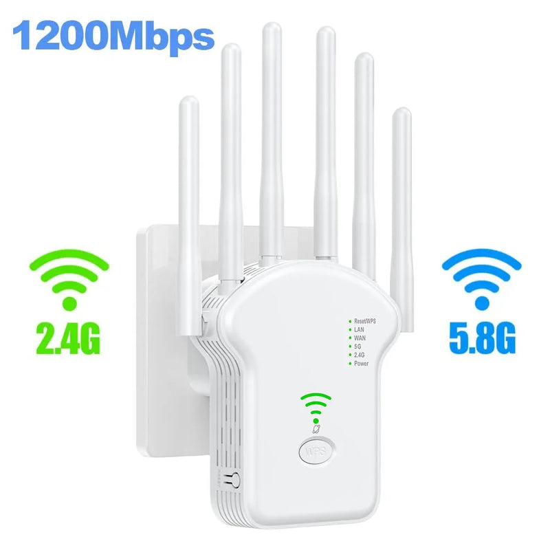 WI-FI REPEATER 1200 MBps DUAL BAND WIRELESS AMPLIFIER 2.4 5GHz