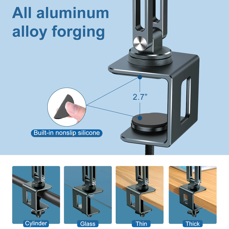 Oatsbasf Laptop Stand Clamp Tablet Hightening Support Holder Book Bracket Desktop Bed Lazy Stand 360°Rotating Reading Stand