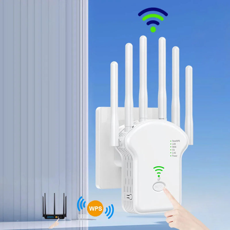 WI-FI REPEATER 1200 MBps DUAL BAND WIRELESS AMPLIFIER 2.4 5GHz