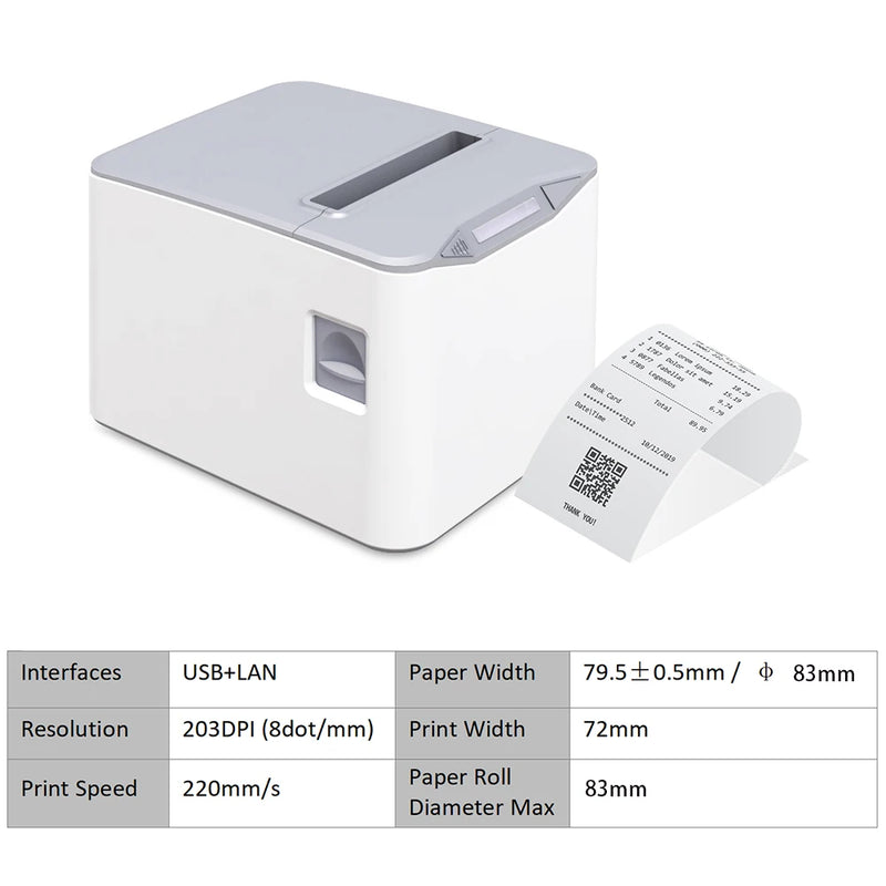 THERMAL RECEIPT PRINTER WITH AUTOMATIC CUTTING